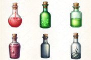 Spooky Potion Bottles Clipart, an Illustration by CrexoraLab (Thumbnail 3 of 5)