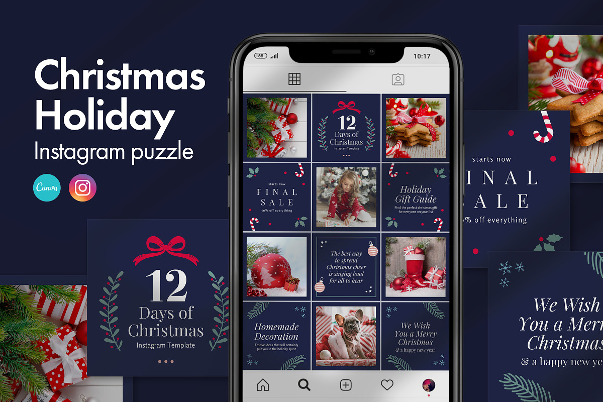 Christmas Instagram puzzle | CANVA, a Social Media Template by Galgali Design Studio (Photo 1 of 5)