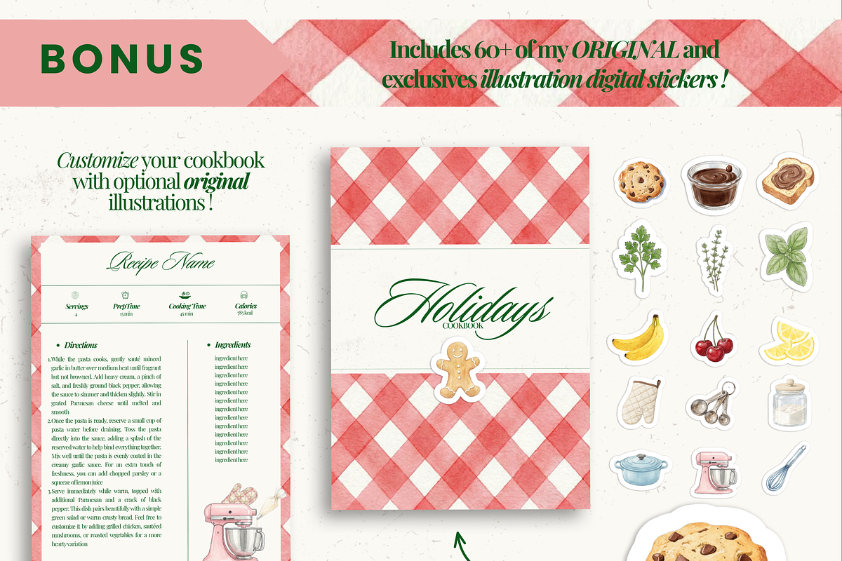 Printable family cookbook template, a Social Media Template by PixelBloomClub (Photo 5 of 8)