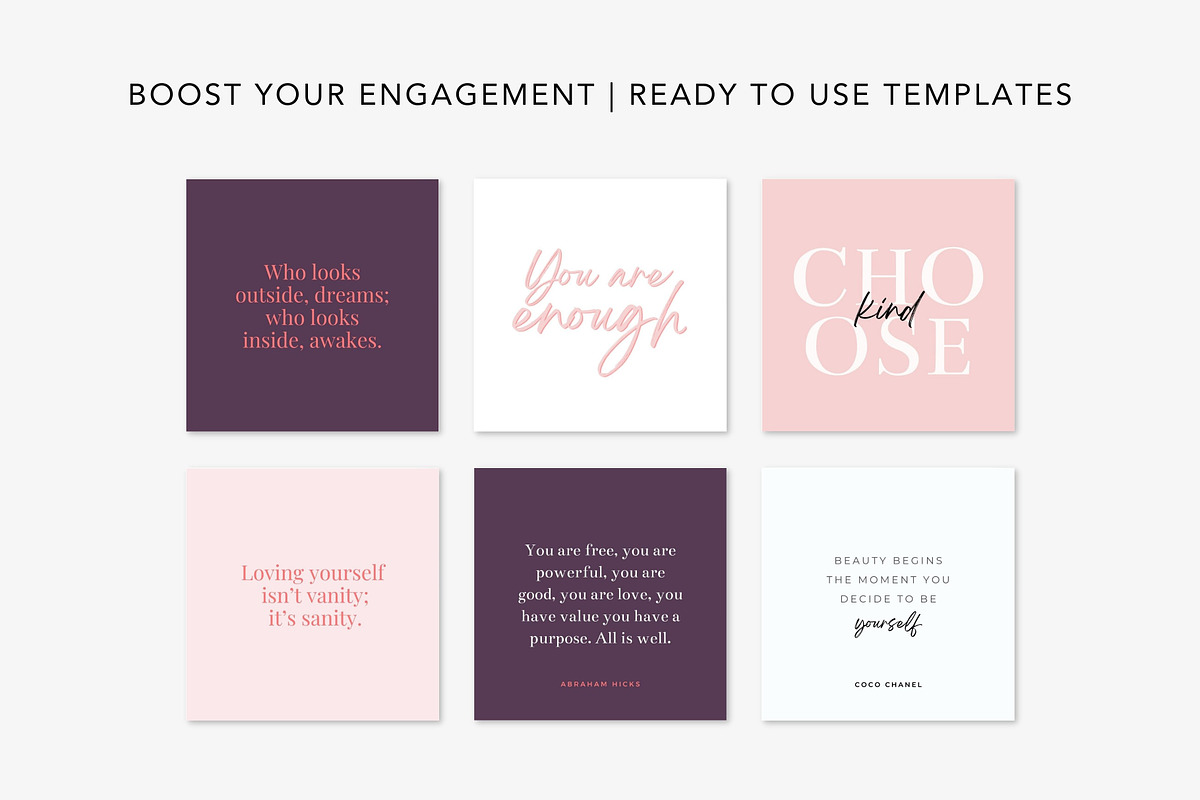 Self Love Quote Templates for Canva, a Social Media Template by DeeBeeDesign (Photo 3 of 10)