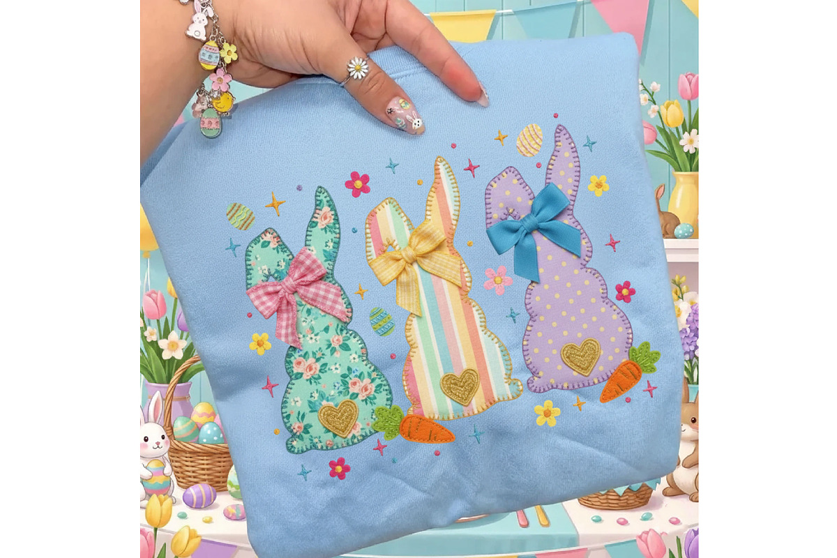 Floral Easter Bunny Patchwork PNG, an Illustration by Designking (Photo 4 of 6)