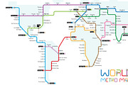 World Metro Map Vector Illustration, an Education Illustration by asantosg (Thumbnail 2 of 9)