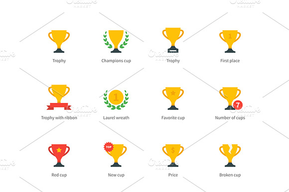 Trophy And Awards Colored Icons