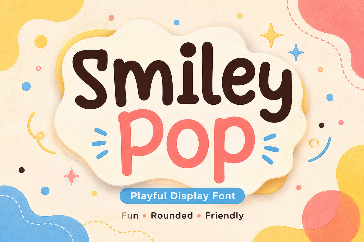 Smiley Pop – Playful Display Font, a Handwritten Font by Wow Magic (Photo 1 of 6)