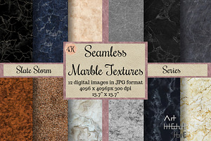 Seamless Marble Textures-Slate Storm