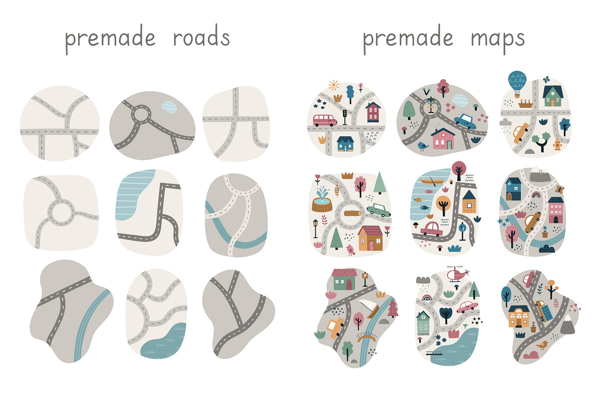 City map creator. Kid's collection, an Illustration by Guvi-Design (Photo 10 of 15)