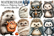 Halloween Cute Hedgehog Clipart, an Illustration by Rose Art (Thumbnail 1 of 7)