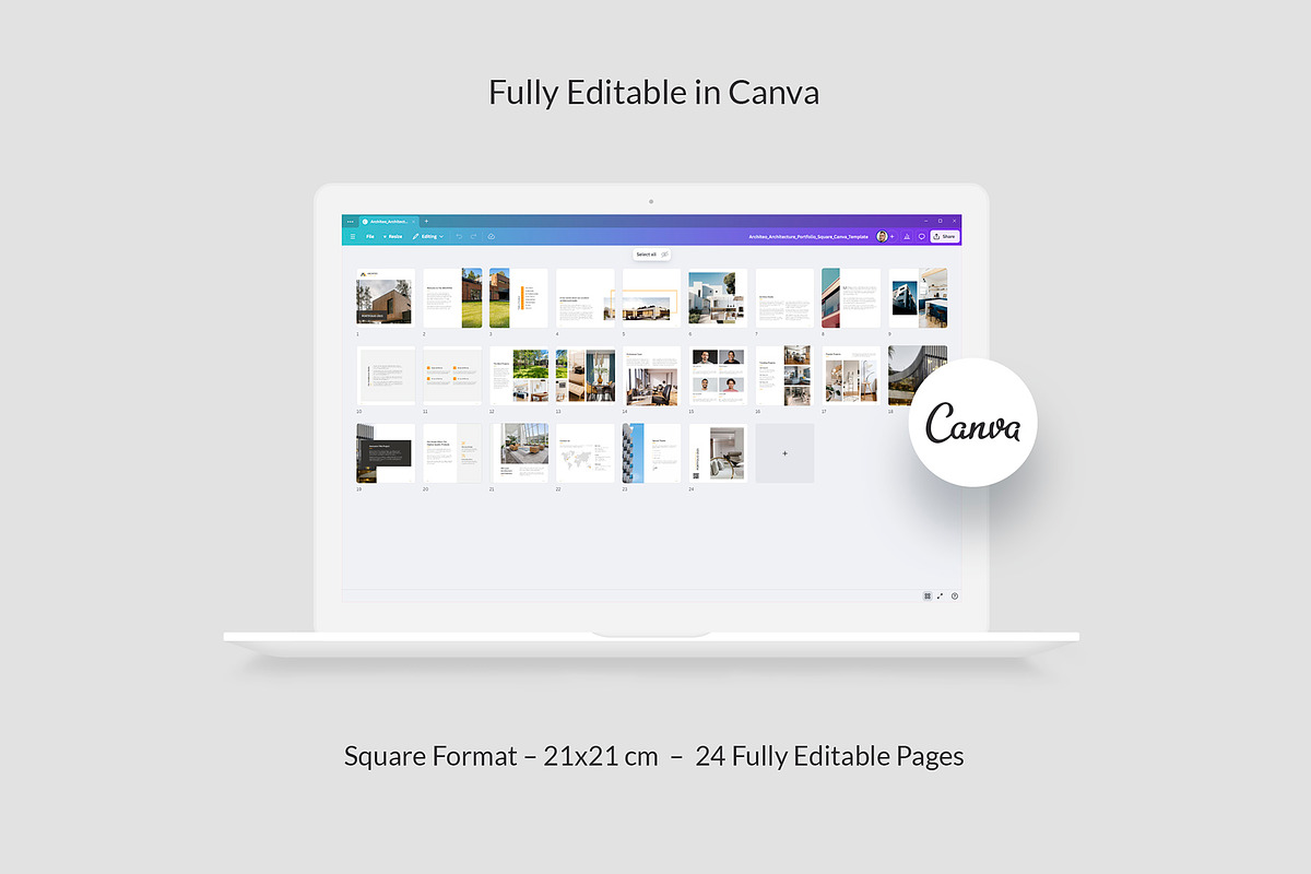 Architeo Portfolio Canva Bundle, a Brochure Template by artbart (Photo 8 of 8)