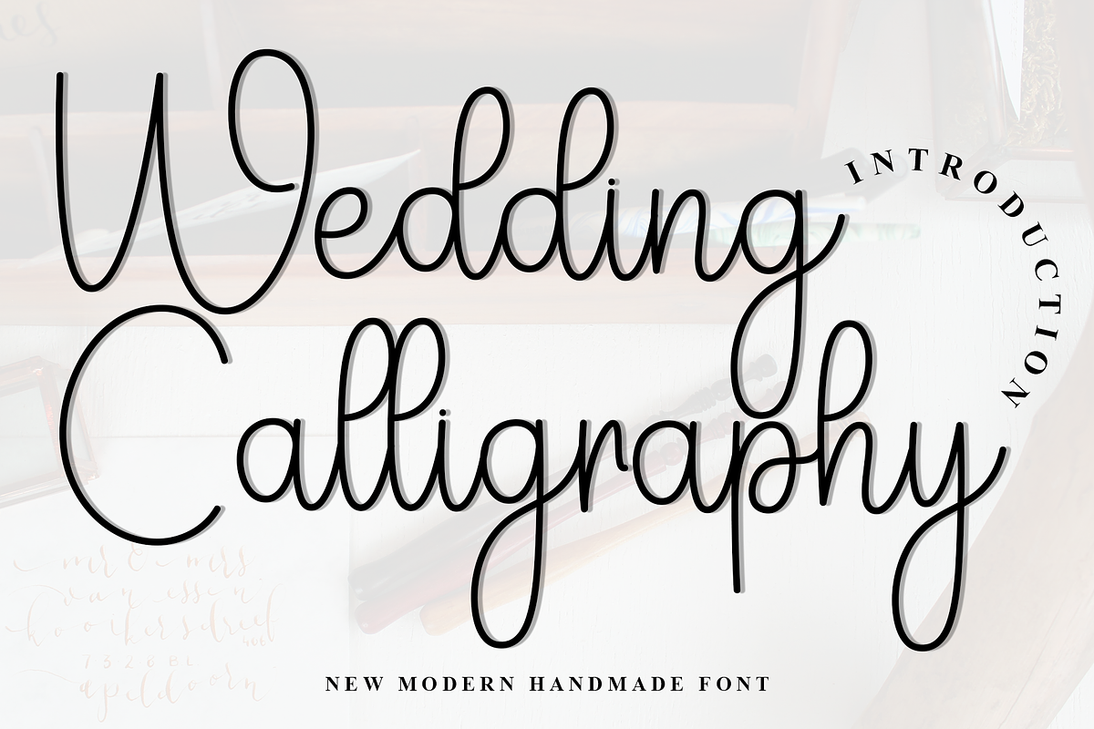 Wedding Calligraphy, a Handwritten Font by InermediaSTUDIO (Photo 1 of 8)