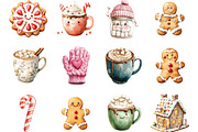 Hot Cocoa and Gingerbread Cliaprt, a Seasonal Illustration by Designking (Thumbnail 2 of 5)