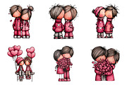 Valentines Couple Clipart, an Illustration by SinaCreation (Thumbnail 3 of 11)