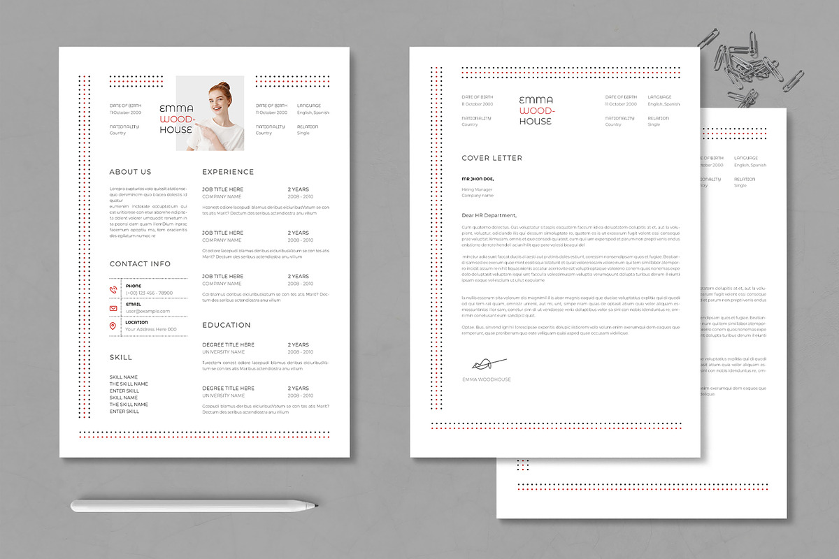 Clean Resume Template Layout, a Resume Template by MightyDesign (Photo 1 of 8)