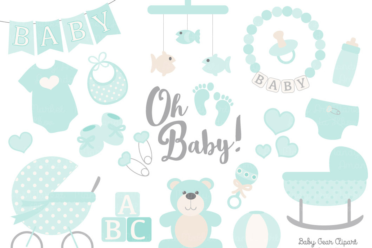 Aqua Baby Clipart, an Illustration by Amanda Ilkov (Photo 1 of 2)