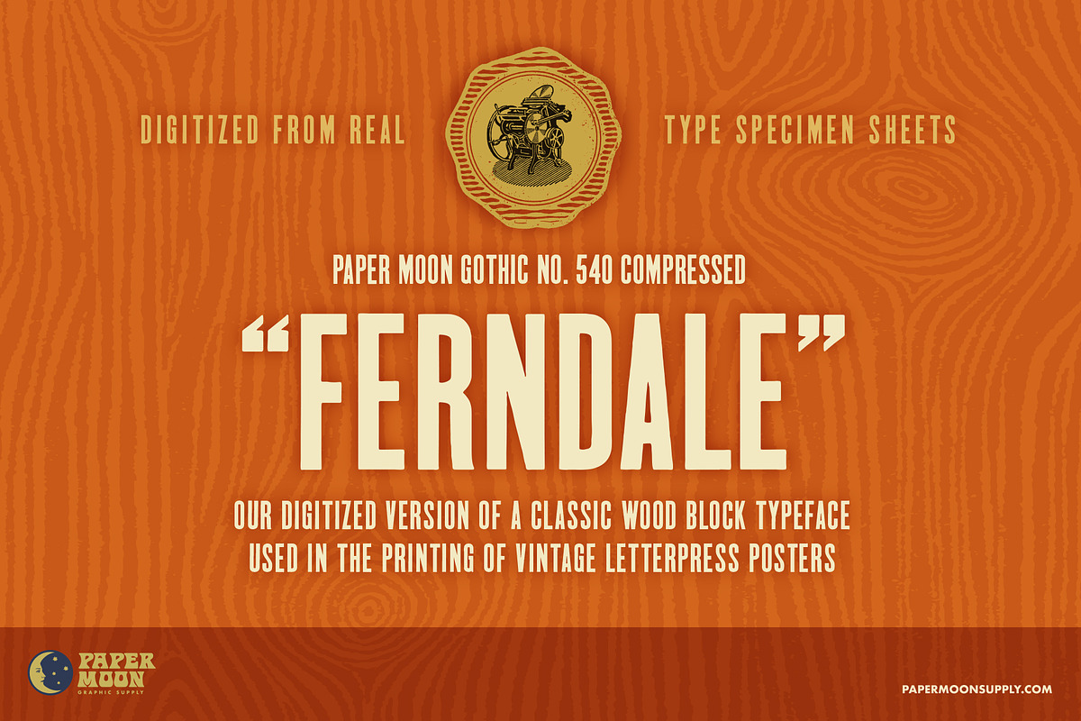 Ferndale Letterpress Font, a Sans Serif Font by Paper Moon Graphic Supply (Photo 1 of 7)