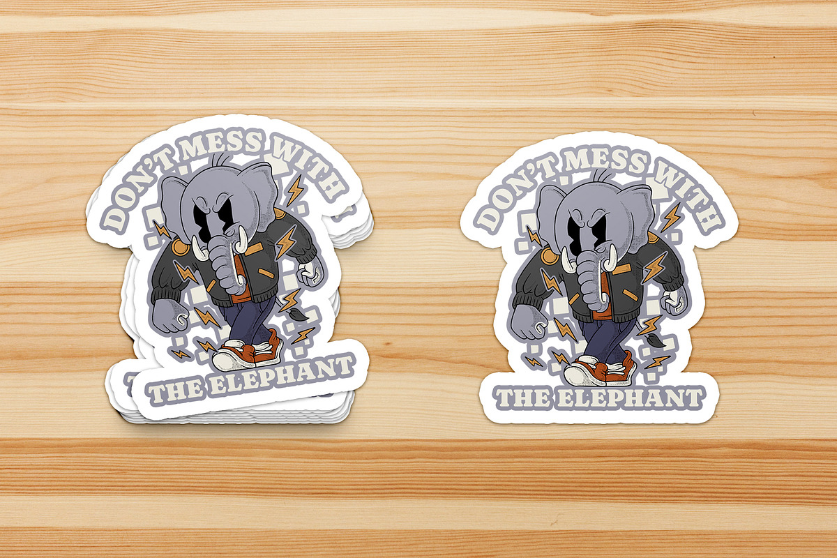 elephant wearing varsity jacket, a Branding & Logo Template by Judsart (Photo 3 of 3)