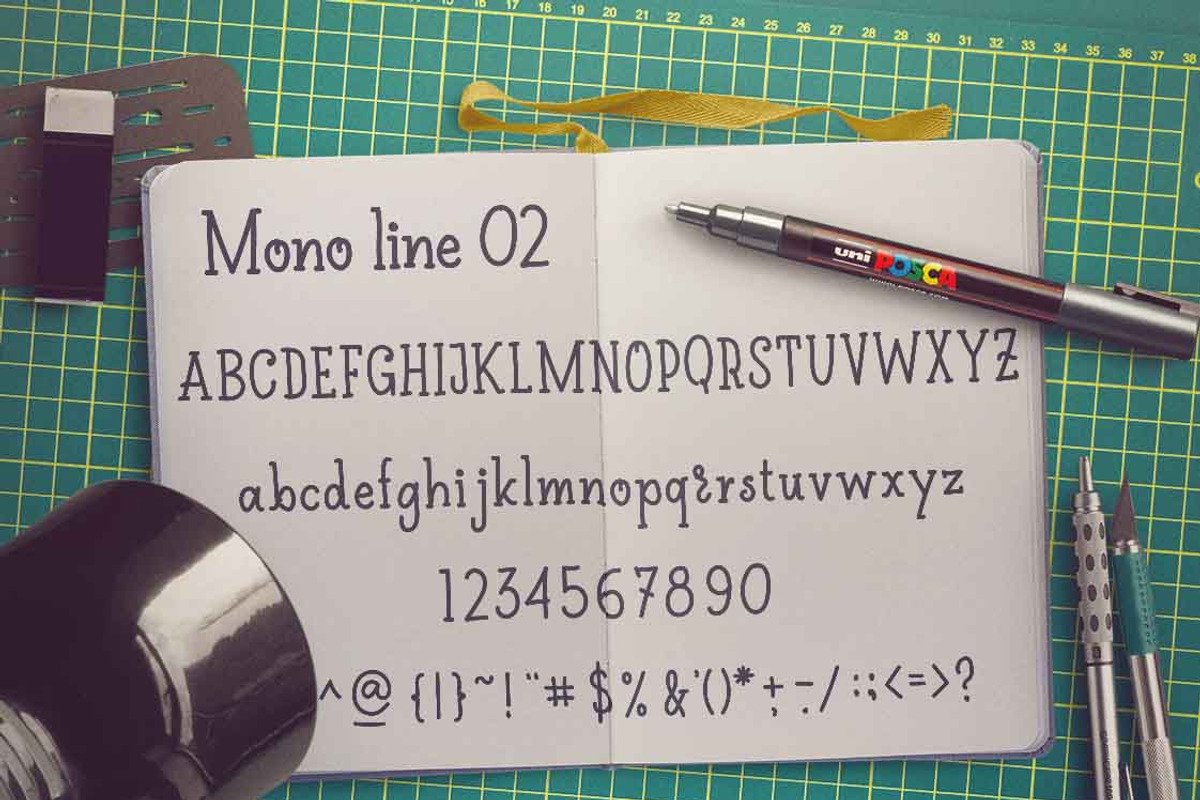 60% discount Mono Line 02 serif font preview 2