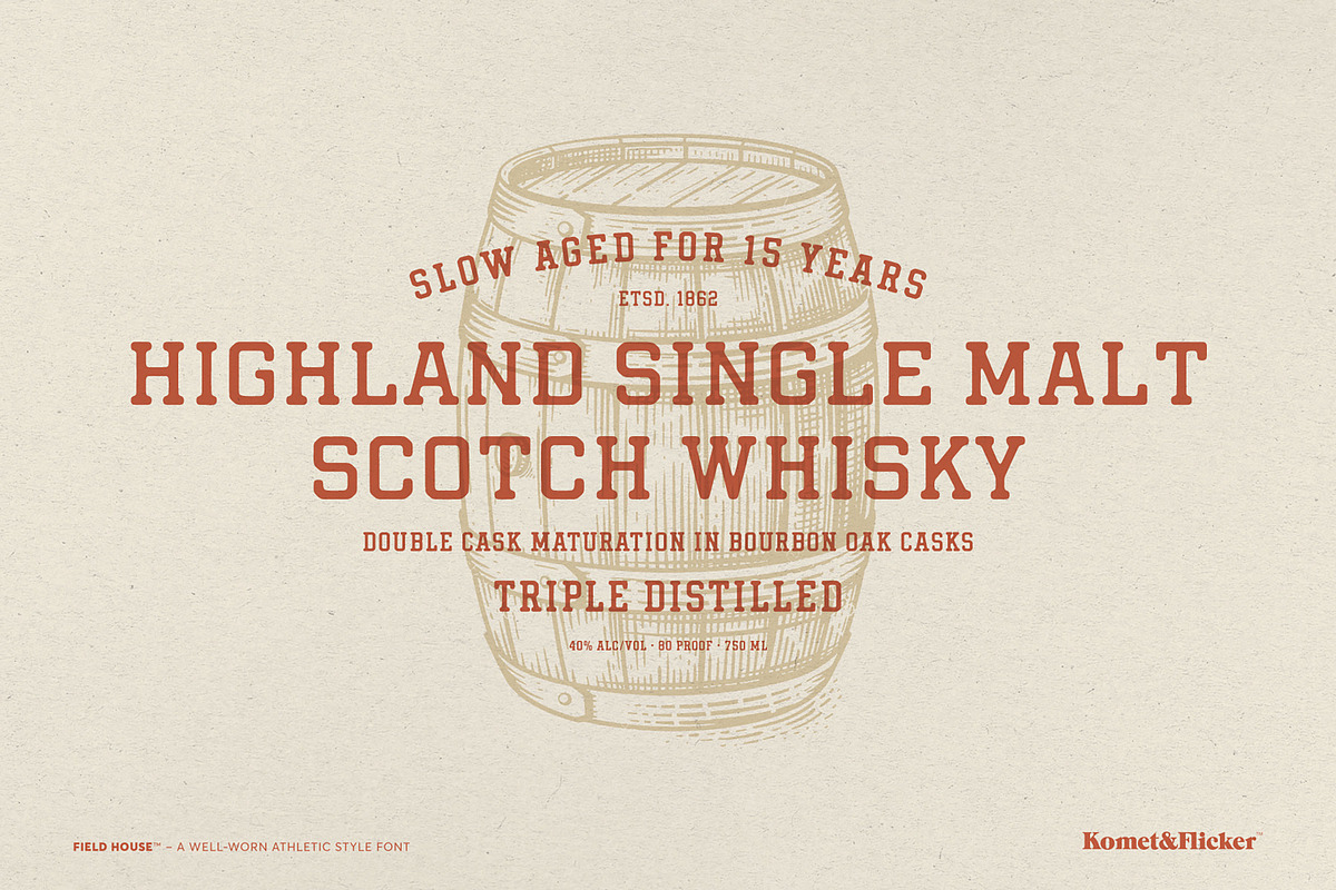 Field House – A Rustic Athletic Font, a Font by Komet & Flicker (Photo 5 of 15)
