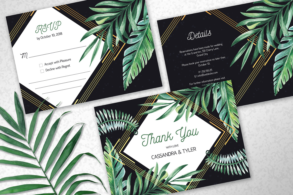 Tropical Midnight Wedding Suite, an Invitation Template by HannaSymo (Photo 6 of 6)