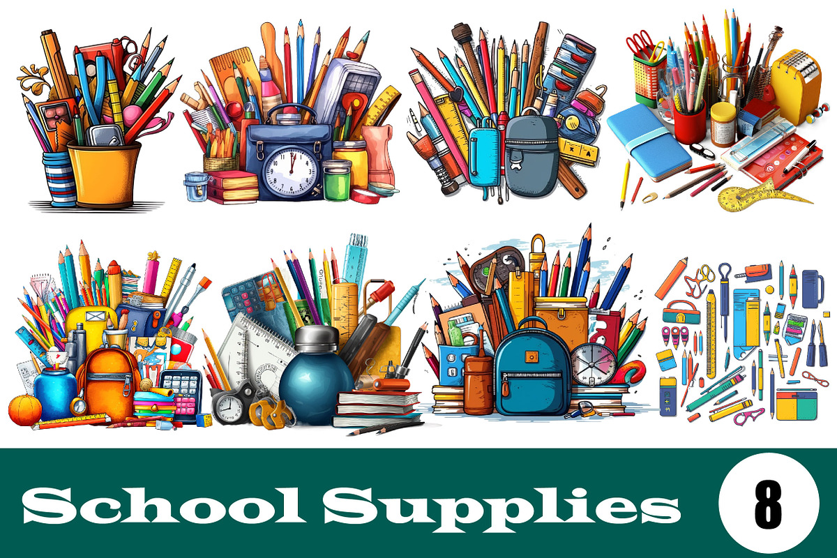 School Supplies Sublimation, an Illustration by Wow Magic