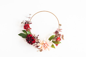 Autumn composition wreath made of d featuring wreath, flower, and autumn
