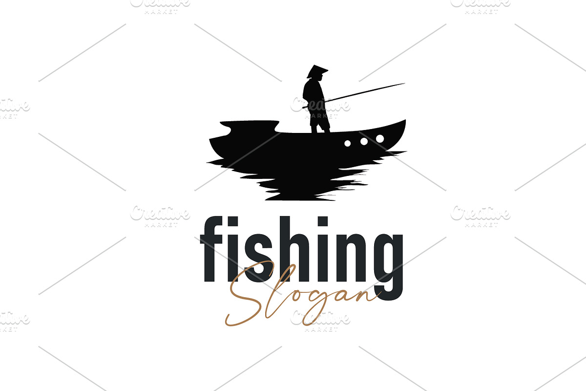 Angler Fishing Logo Simple Outdoor, a Branding & Logo Template by Maylianaw28