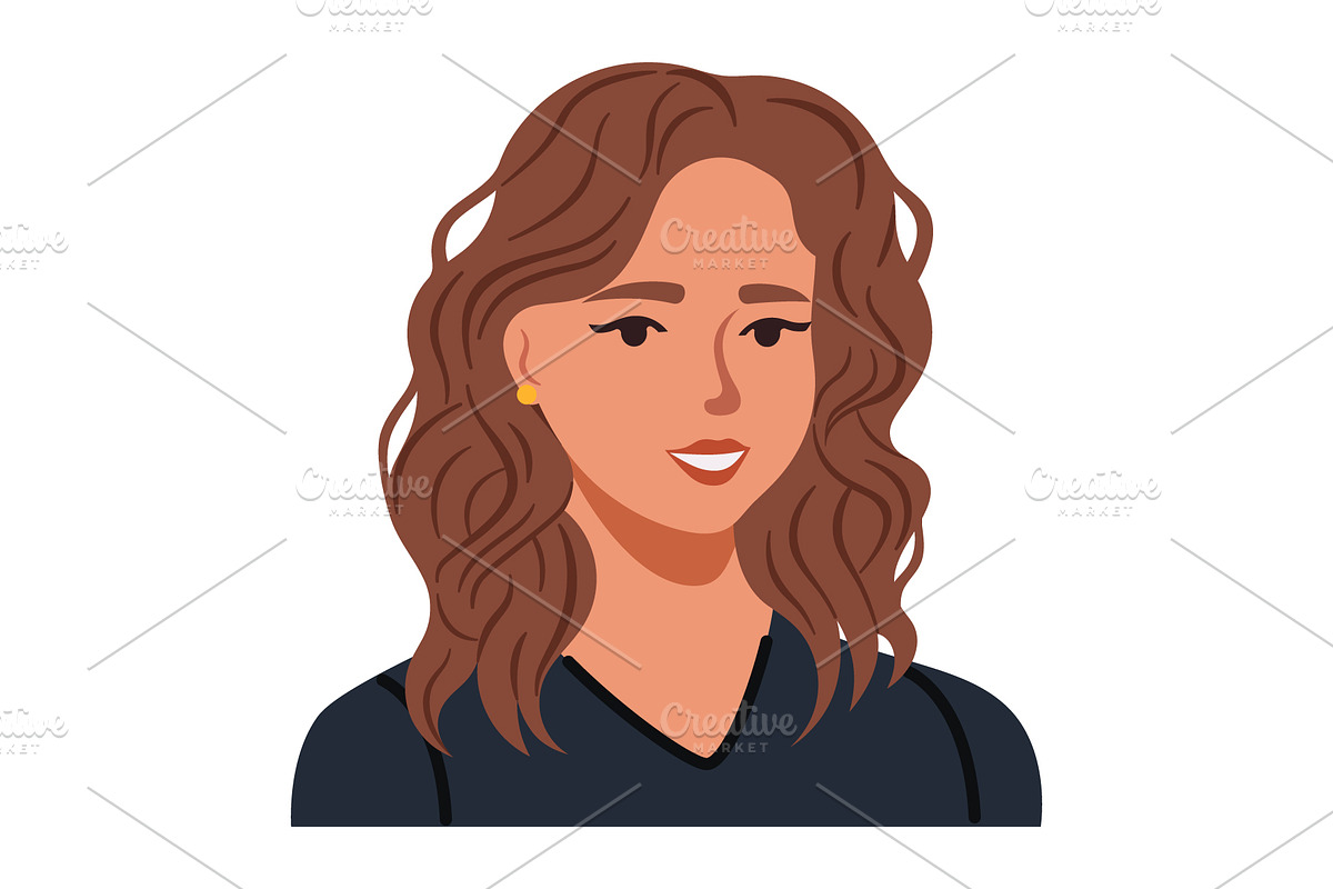 Woman with wavy medium length hair, a Person Illustration by Yayasya