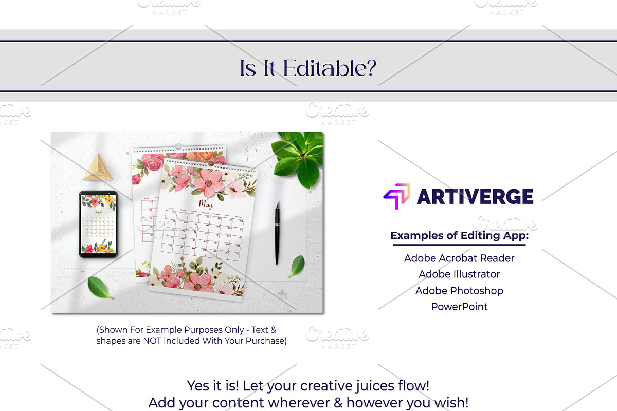 2024 Water Color Flower Calendar, an Object Graphic by Artiverge (Photo 5 of 5)