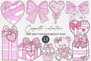 Coquette valentine clipart, an Illustration by Designworld