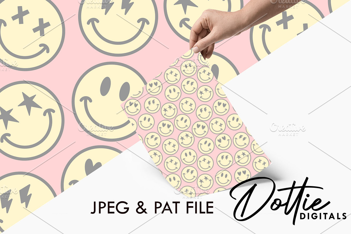 Pink Happy Smiles Repeat Pattern, a Pattern Graphic by Dottie Digitals (Photo 1 of 2)