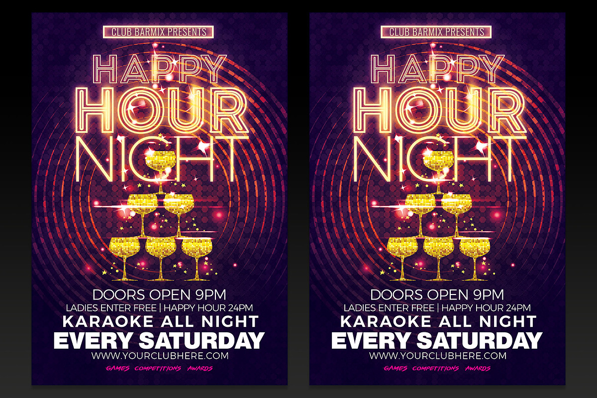 Happy Hour Night Flyer Template, a Flyer Template by designblends@gmail.com (Photo 1 of 3)