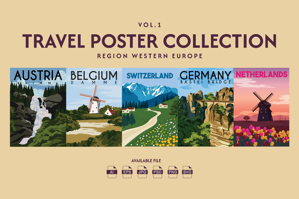 Travel Poster Western Europe Vol.1