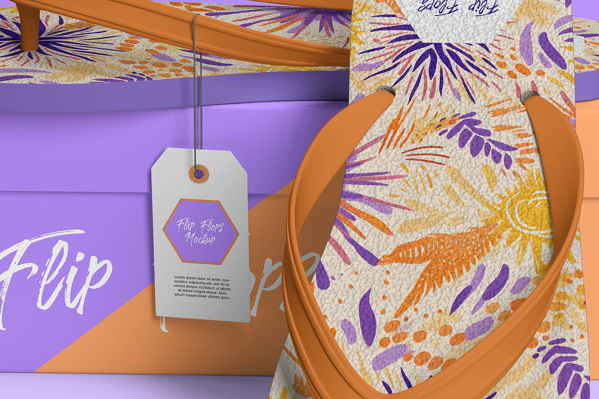 Flip Flops Packaging Mockup 6 Views, a Packaging Mockup by Illusiongraphic (Photo 15 of 20)