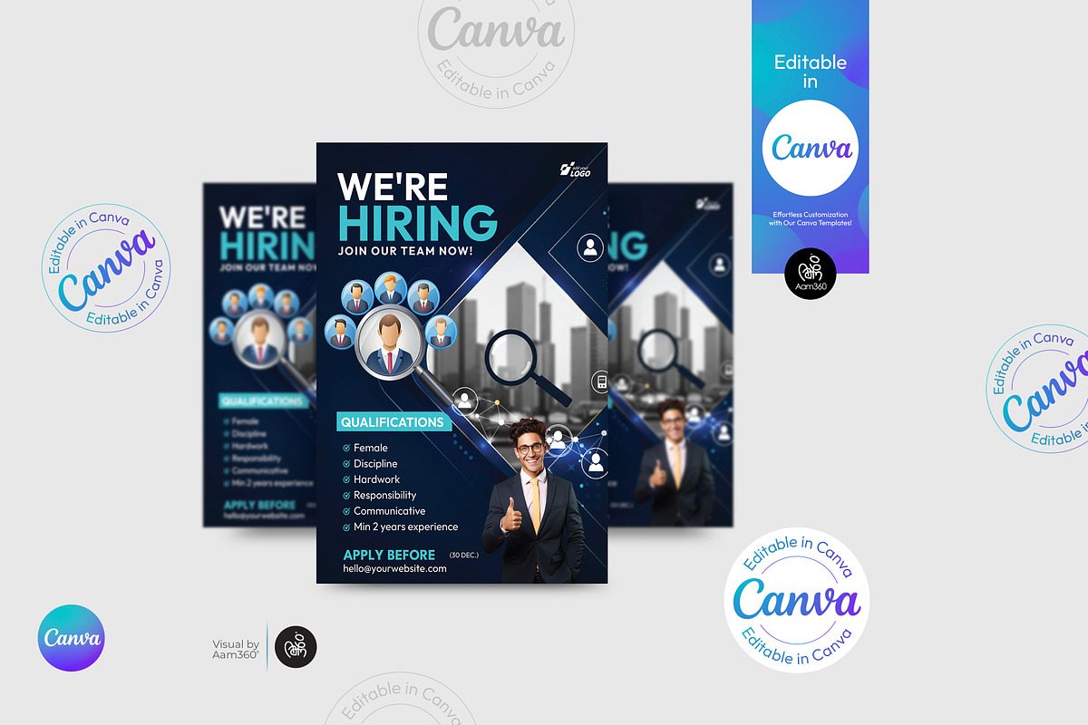 Hiring Flyer Template, a Flyer Template by Aam360 (Photo 1 of 3)