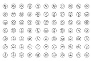 Eco, bio and organic labels icons, an Outline Icon by RevolutionizZed (Thumbnail 9 of 9)