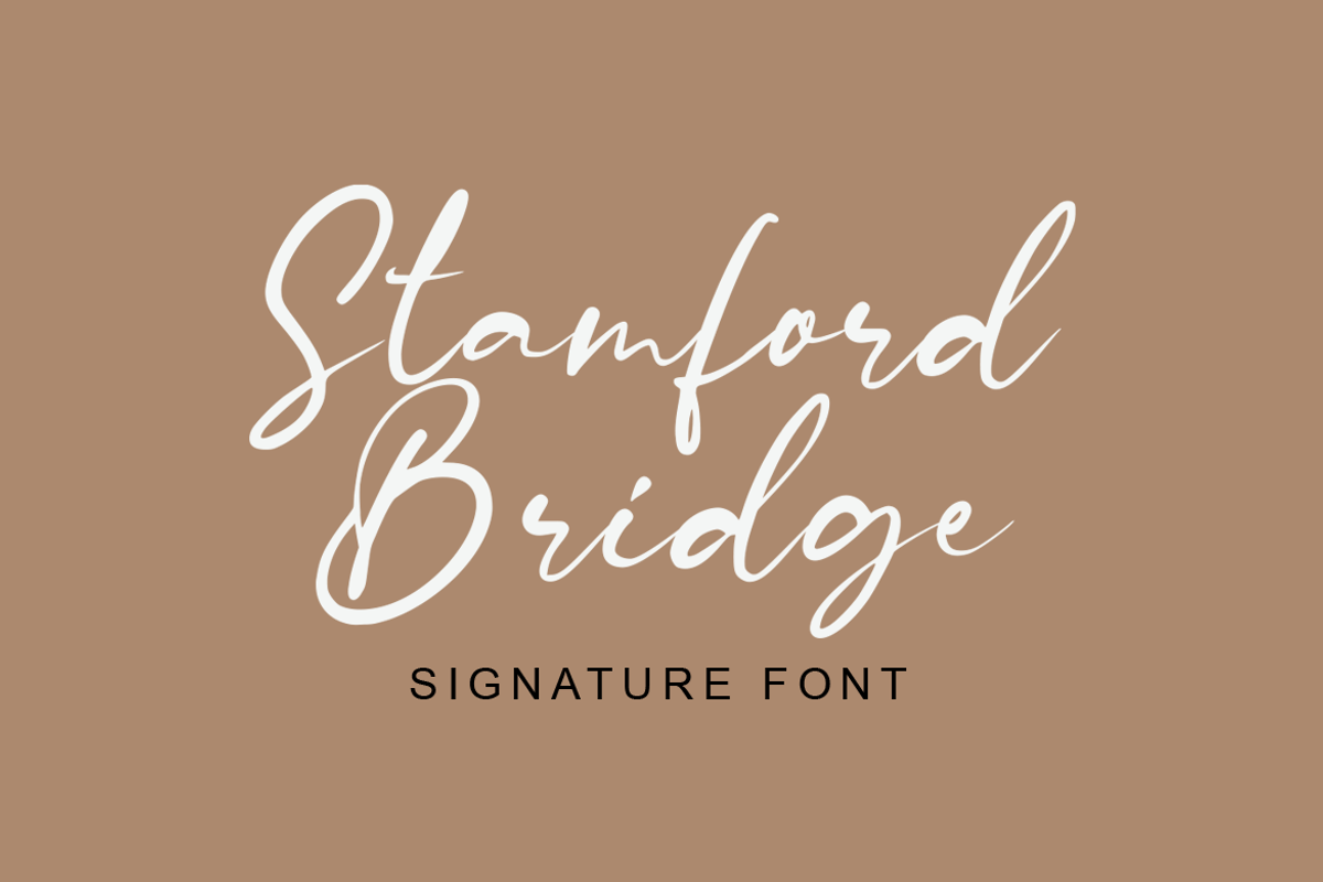 Stamford Bridge Signature Font, a Script Font by Bluestudio (Photo 1 of 11)