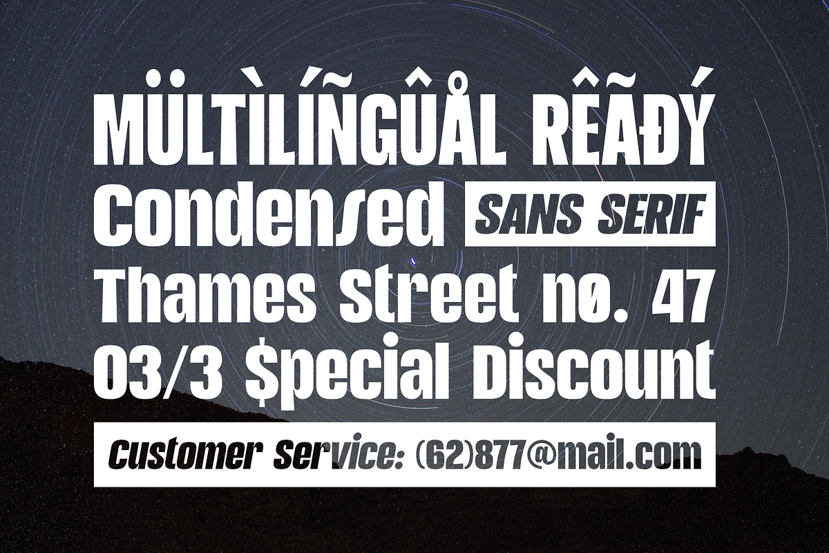 Eighty Grams | Condensed Sans, a Sans Serif Font by Twicolabs Fontdation (Photo 5 of 10)