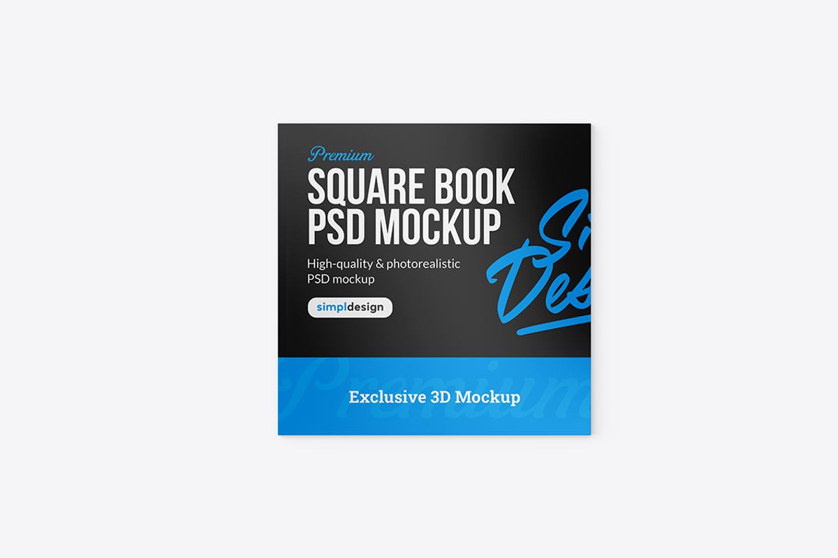 Square Softcover Book Mockup, a Books & Magazine Mockup by SimplDesign (Photo 3 of 13)