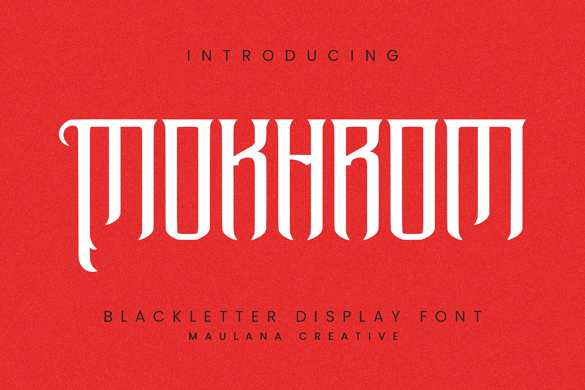 Mokhrom Blackletter Horror Font, a Blackletter Font by Maulana Creative (Photo 1 of 7)