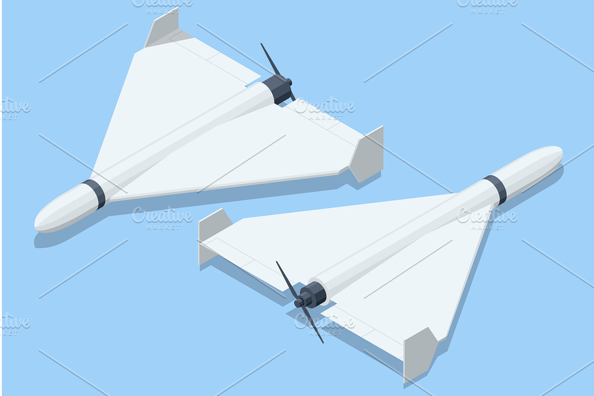 Isometric Delta wing attack aircraft, a Transportation Illustration by Golden Sikorka