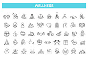 Wellness Line Icons Set, an Outline Icon by Tettygreen (Thumbnail 1 of 2)
