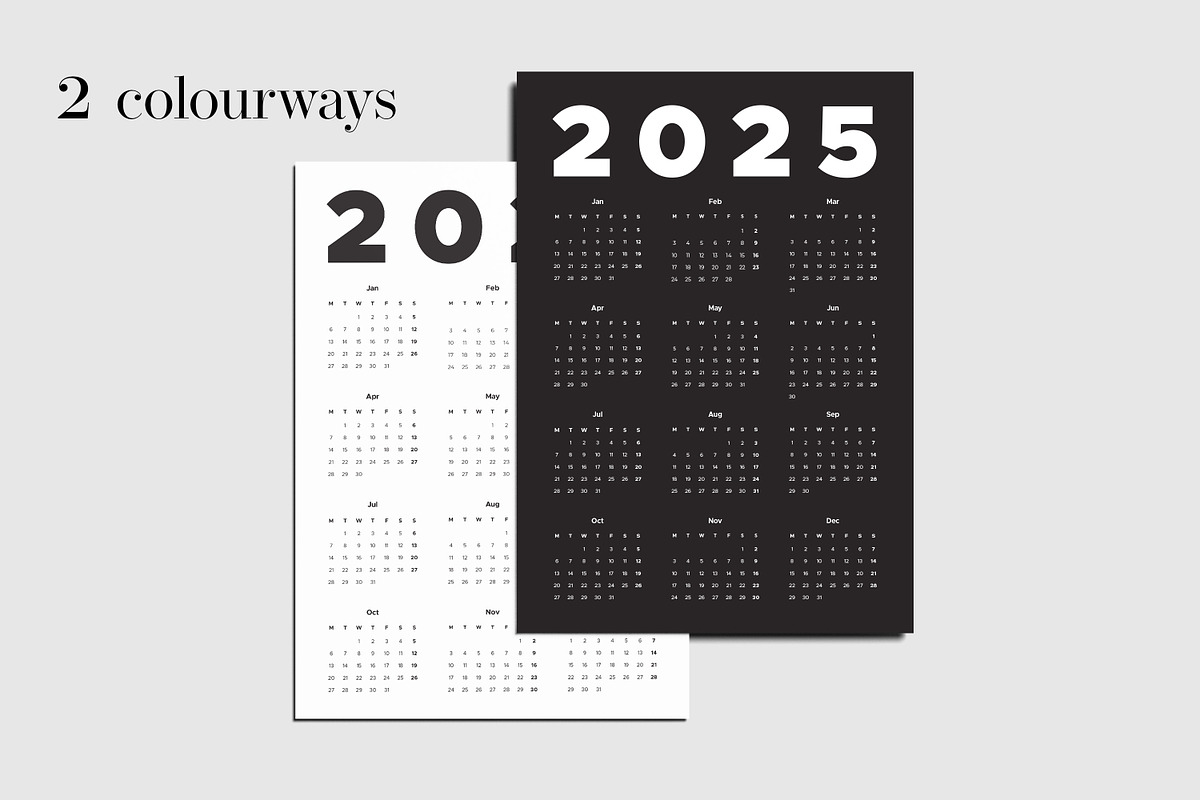 Minimalist Wall Calendar for 2025, a Templates & Theme by MMS Design Studio (Photo 3 of 5)