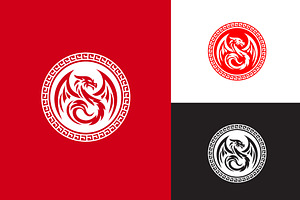 Dragon Myth With Medallion Logo, a Branding & Logo Template by funpixel