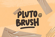 PLUTO Brush, a Font by Cameron Humphries (Thumbnail 1 of 8)