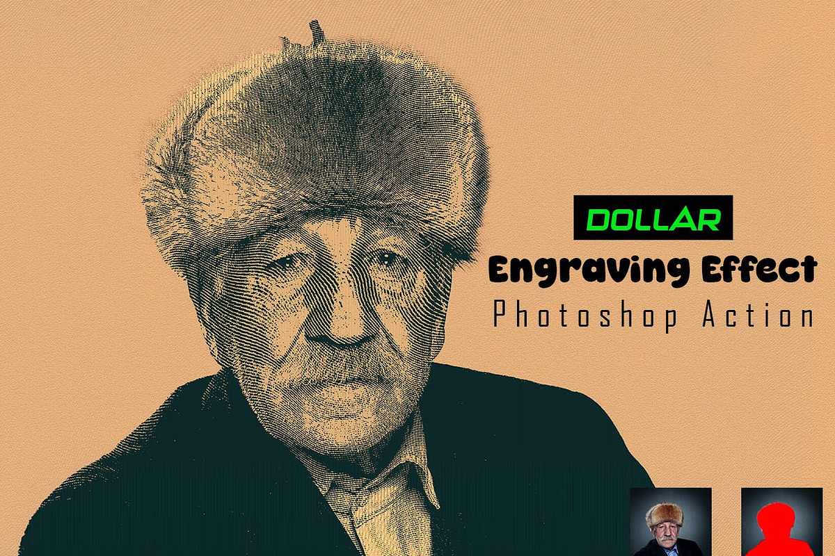 Dollar Engraving Effect Ps Action, an Action Add-On by Studio Retouch (Photo 1 of 10)