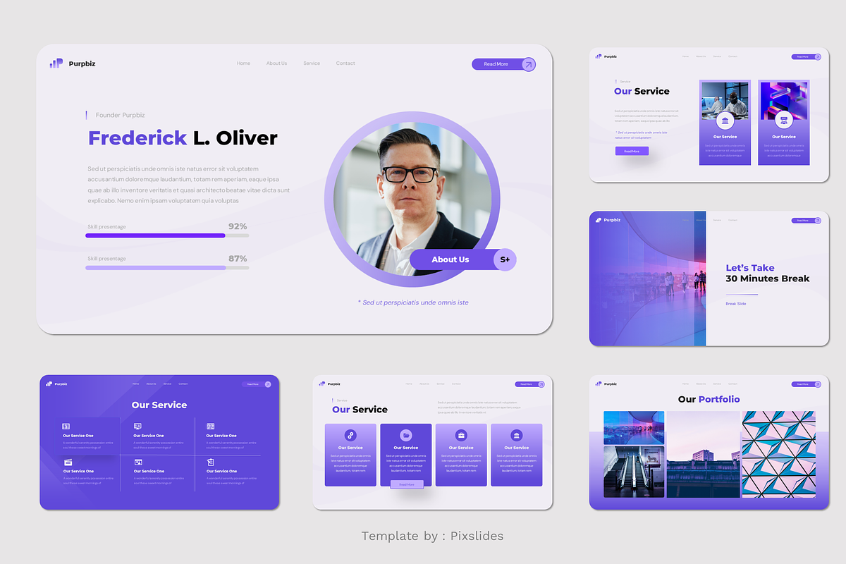 Purple Business Keynote, a Presentation Template by Pixslides (Photo 4 of 8)