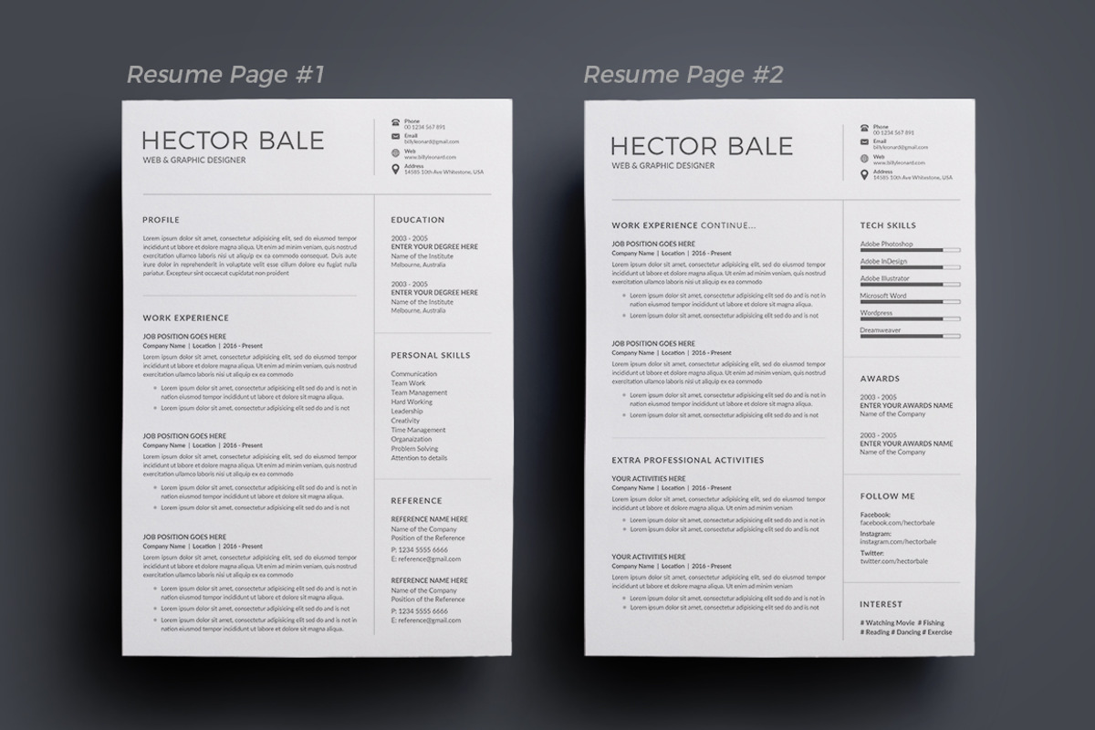 Resume/CV, a Resume Template by deviserpark (Photo 1 of 6)