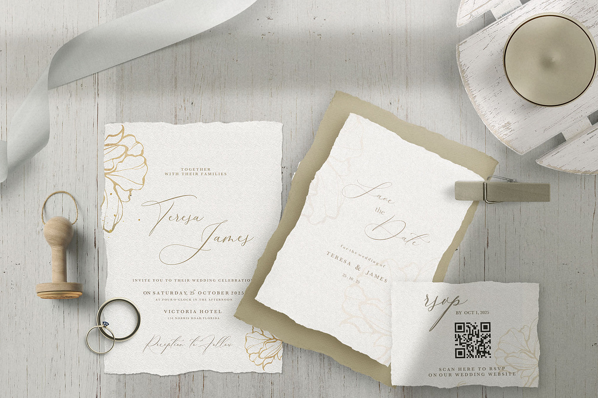 Golden (Wedding Suite), an Invitation Template by EvitePapery (Photo 2 of 8)