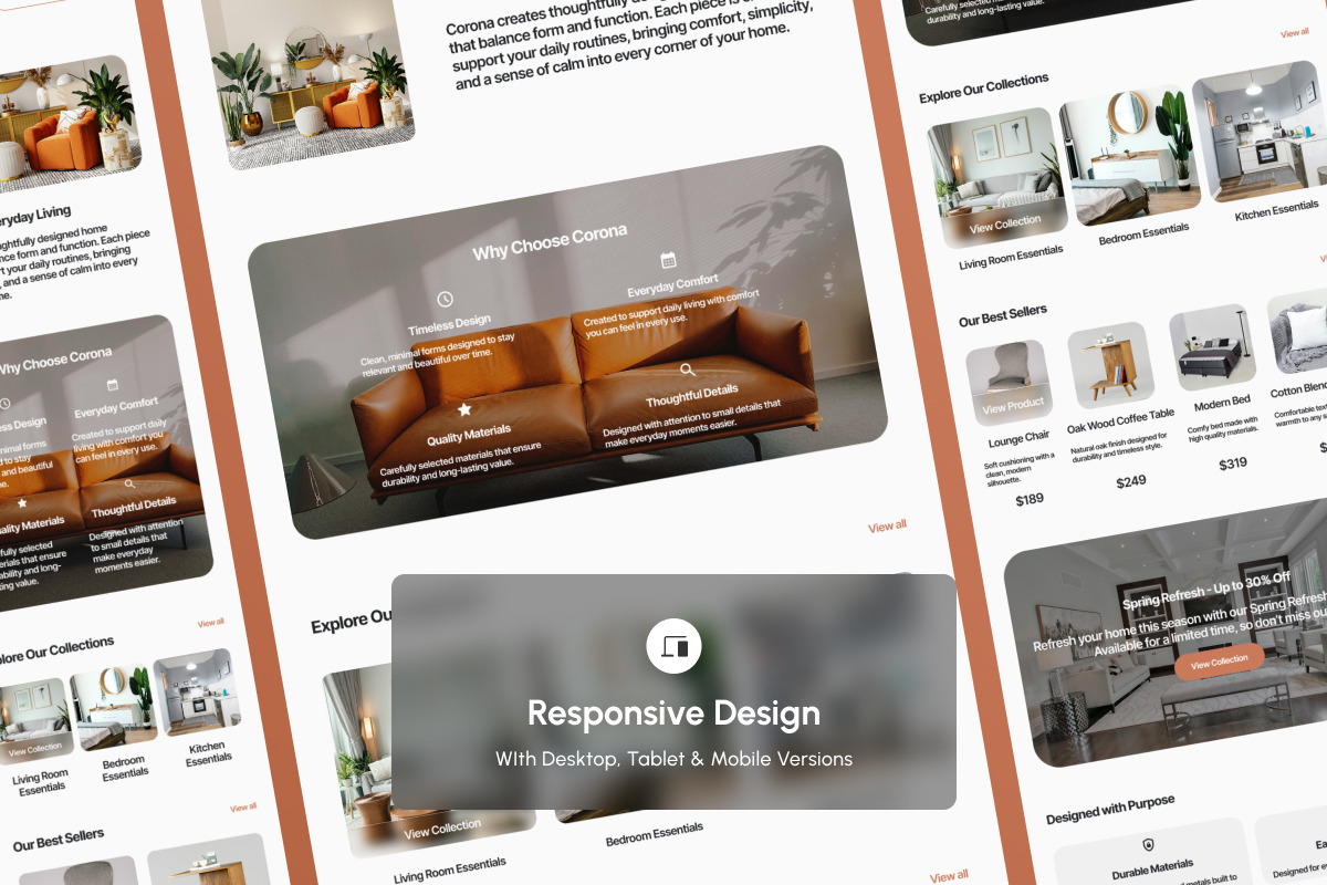 Corona Home Product Catalog Landing, a Landing Page Template by trabaskriya (Photo 3 of 5)