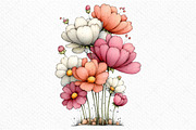 Whimsical Flowers Spring Clipart Png, an Illustration by Craft Nest (Thumbnail 10 of 11)