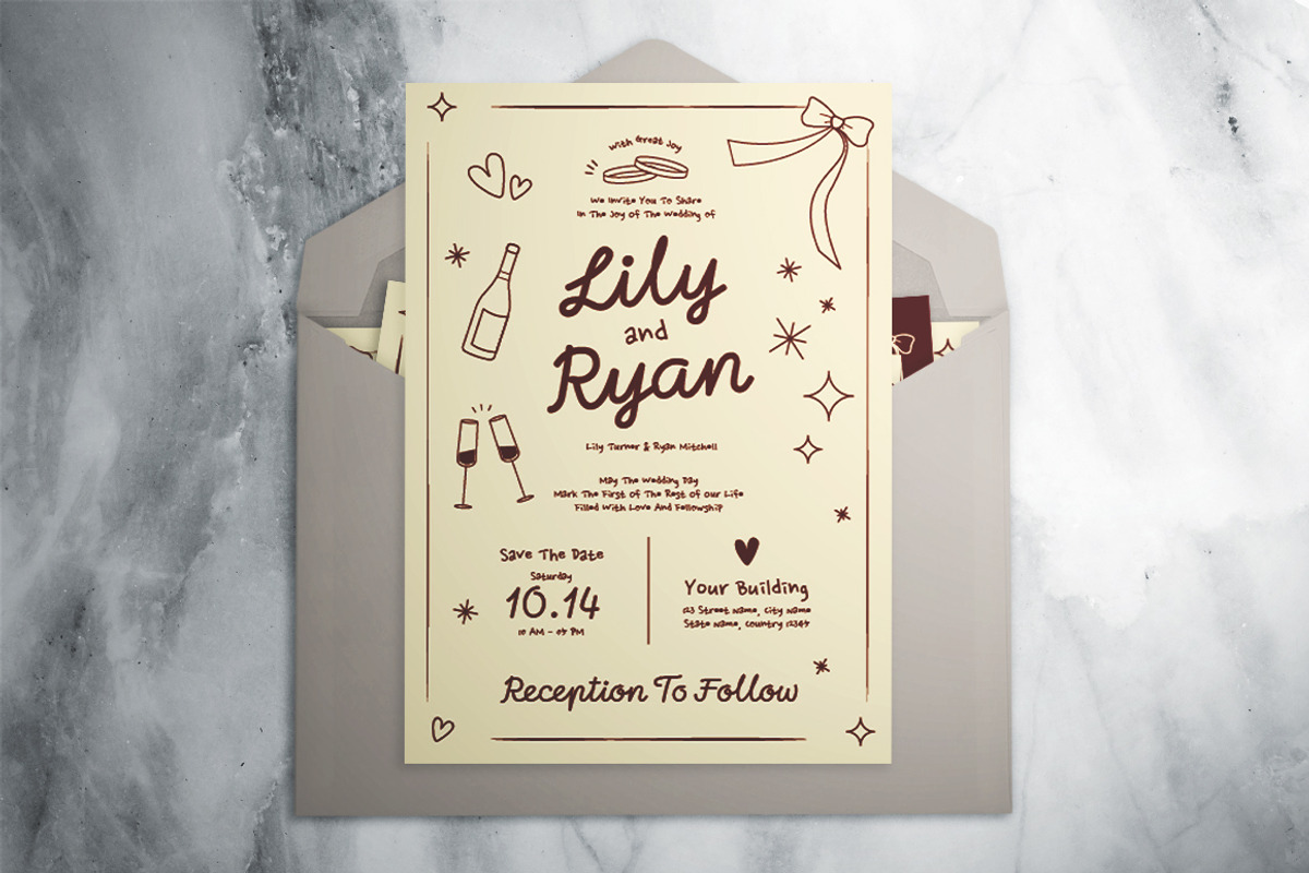 Playful Wedding Invitation Suite, an Invitation Template by The Good Store (Photo 2 of 4)